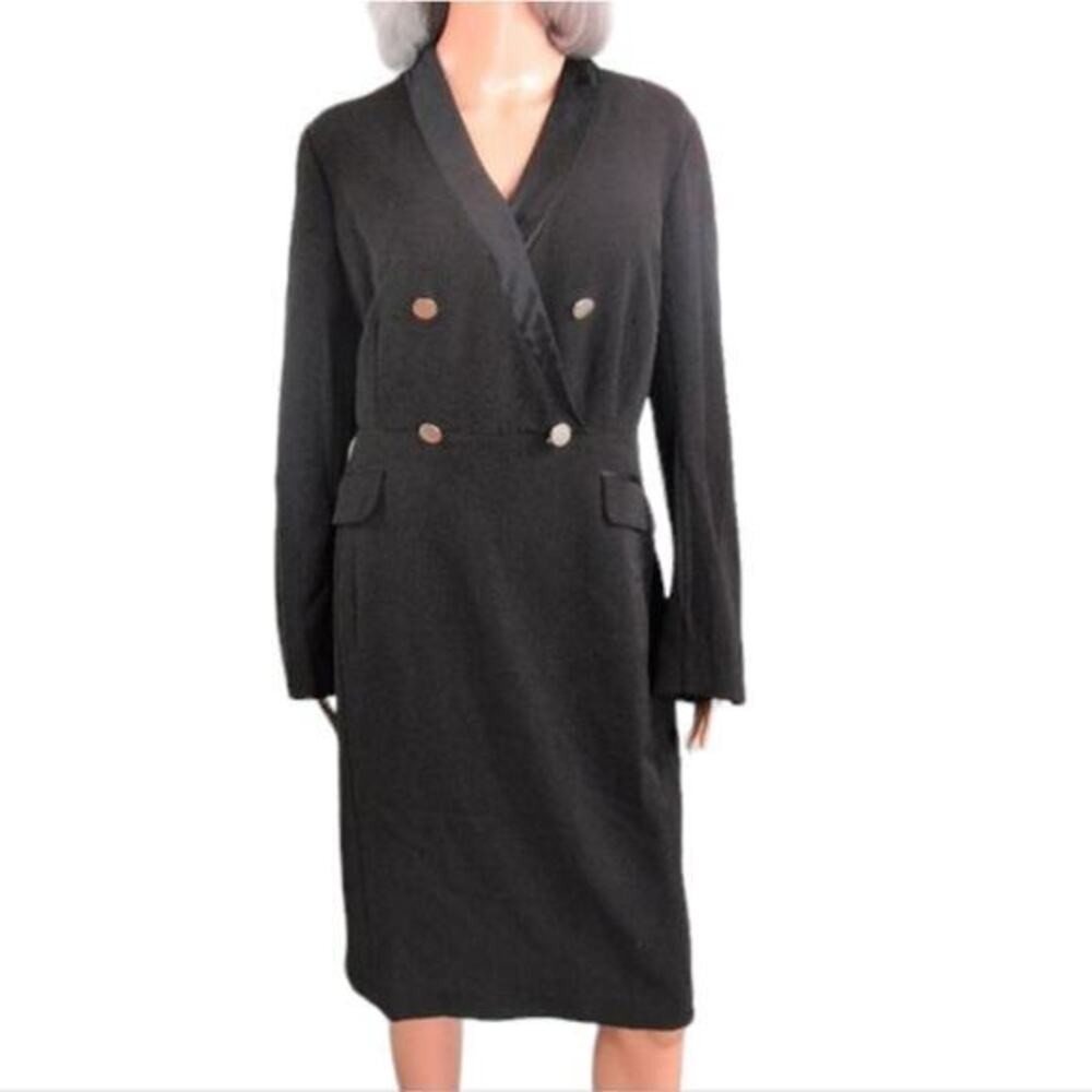 Lane Bryant Black‎ Formal Party Academia Tuxedo Shirt Dress Plus Size 14 New